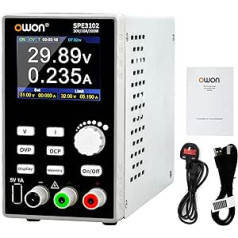 OWON SPE3102 nuolatinės srovės maitinimo šaltinis, 200 W, 30 V/10 A, didelė 10 mV/1 mA skiriamoji geba, nešiojamas stalinio kompiuterio maitinimo šaltinis su TFT LCD, vieno kanalo perjungiamas maitinimo šaltinis, skirtas bandymams, taisymui ir tyri