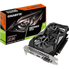 Gigabyte GeForce GTX 1650 D6 WINDFORCE OC 4G (rev. 2.0) vaizdo plokštė, 172 mm kompaktiškas dydis, 4 GB 128 bitų GDDR6, GV-N1656WF2OC-4GD REV2.0 vaizdo plokštė