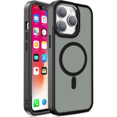 Magnetinis dėklas su MagSafe, skirtas iPhone 15 Plus, juodos virvelės skylės