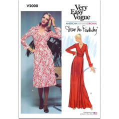 Vogue V2000H5 Siuvimo modelių pakuotė Diane von Furstenberg Dizaino kodas V2000, 8-10-12 dydžių, įvairiaspalvė