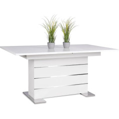 Intertrade 001639 - Valgomasis stalas su ištraukiamu stalu 160 - 200 x 75 cm x 90 cm Apdaila Balta