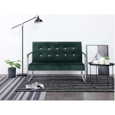 Yongdu 2 vietų sofa su porankiais, Sofa lova, Sofa lova, Sofa su miego funkcija, Sofa lova, Sofos ir sofos, Sofa lova, Tamsiai žalia chromo ir aksomo spalva