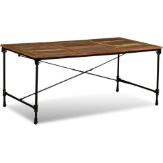 Vidaxl Valgomojo stalas Vintage virtuvės stalas Valgomasis stalas Medinis stalas Medžio masyvo stalas Perdirbtas medžio masyvas 180 cm Plieninės kojos