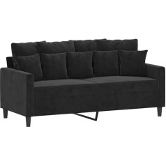 ‎Vidaxl vidaXL sofa 2 sėdimų vietų, poilsio sofa sofa su porankiais ir atlošo pagalvėlėmis, svetainės sofos dizainas Sofa metalinis rėmas, sėdimieji baldai dviems sėdimoms vietoms, juodas aksomas