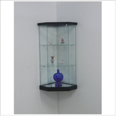 Vm Art Design Glass Kampinė stiklinė spintelė VM 504 TC (juoda)