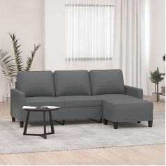 ZEYUAN 3-vietė sofa su kojūgaliais tamsiai pilka 180 cm audinys, sofos ir kušetės, sofa svetainei, sofa jaunimo kambariui, poilsio sofa, sofa miegamajam, minkšta sofa 3201038