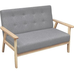 Zeyuan 2 vietų sofa, Svetainės sofa, Svetainės baldai, Svetainės baldai, Jaunimo sofa, Svetainės baldai, Sofos ir sofos, Jaunimo, Audinys šviesiai pilka