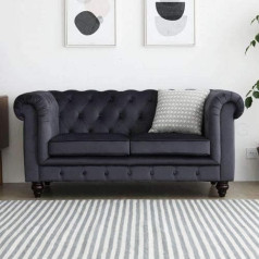 Jvmoebel Česterfildo sofa Prabangios tekstilinės sofos sofos apmušalai 2 sėdimos vietos Dviejų vietų sofa