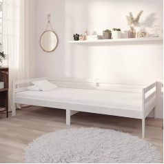 Tidyard Dienos lova Sofa lova Sofa sofa lovos rėmas Viengulė lova Balta pušies masyvo mediena 90 x 200 cm