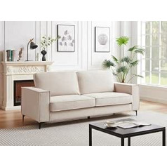 Vente-Unique - Sofa 3-vietė - Briaunotas aksomo audinys - Smėlio spalvos - OLMEDA