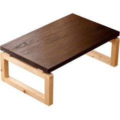 Gnbow Sulankstomas kavos staliukas, grindų stalas, skirtas sėdėti ant grindų, Kotatsu stalas, žemas stalas, trumpas modernus stalas gyvenamajame kambaryje (spalva: ruda, S: 60 * 40 * 30 cm)