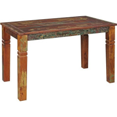 Wohnling Valgomojo stalas Calcutta 120 x 70 x 76 cm, medžio masyvo valgomojo stalas 4-6 asmenims, virtuvės stalas iš medžio valties, stačiakampio formos valgomojo stalas
