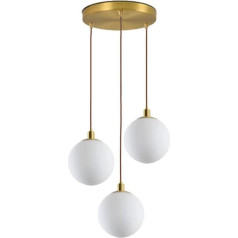 HJXDtech Minimalistinis 3 žibintai Matinio balto stiklo kamuolys pakabukas žibintai klasteris modernus E27 žalvario pinti Flex vielos pakabukas lempa lubų šviesos miegamasis salonas virtuvė