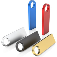 Metalinė USB atmintinė, 64 GB, 5 vnt., ABLAZE mini atmintinės, atsparios vandeniui, 64 GB USB atmintinės, įvairiaspalvės, 5 vnt., skirtos nešiojamajam kompiuteriui, kompiuteriui, televizoriui, automobiliui