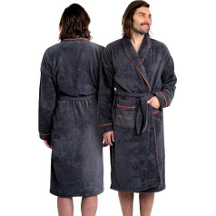 ELEVAVIDA Vyriškas vonios chalatas iš švelnios medvilnės, itin minkštas ir patogus, dydis S/M/L/XL/XXL - Frotinis rankšluostinis pirties chalatas - Oeko-Tex sertifikuotas