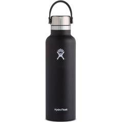 HYDRO FLASK - Vandens buteliukas 621 ml (21oz) - Vakuuminis izoliuotas nerūdijančio plieno vandens buteliukas - Sportinis buteliukas su nerūdijančio plieno lankstiniu dangteliu - Termo buteliukas, kurį galima plauti indaplovėje - Standartinis atidar