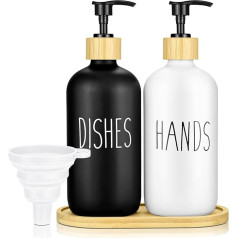 Stiklinis muilo dozatorius, 500 ml matinis šampūno dozatorius su dėklu, losjonas, rankų muilo dozatorius, siurblio butelis, vonios kambario rinkinys, ploviklio dozatorius virtuvei, vonios kambariui, dušui, stalviršiui, skalbyklai
