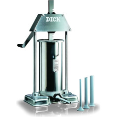 F. DICK Wurstfüller (Füllmenge 15 litrų, Wurstfüllmaschine für Metzger / Fleischer / Hobbyköche / BBQ, inkl. Füllrohre, Wurstmaschine aus Edelstahl, einfache Anwendung)