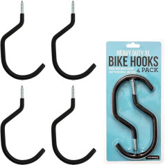 IMPRESA Products 4er-Pack Fahrradhaken/Aufhänger - strapazierfähig, passend für alle Fahrradtypen/Aufhänger für die Garagendecke und Wandaufbewahrung und Aufhängung von Fahrrädern