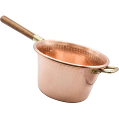CREARTISTIC 100 % Italijoje pagamintas varinis puodas - kietas 25 cm varinis virdulys - skirtas polentai - su medine rankena - uogienės puodas - rankomis kaltas - rankų darbo - puodas sūriui ir pyragaičiams - skirtas 4/5 žmonių