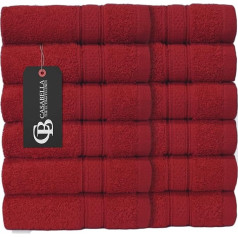 Waschlappen / Handtücher, Baumwolle, 550 gsm, 12 Stück, baumwolle, rot, 12 dalių rinkinys