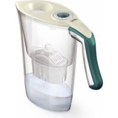 LAICA J9059 Wasserfilter Tosca Farbe creme/dunkelgrün + 4 Stk. Filterkartuschen bi-flux, 9,5x26,7x27,3 cm
