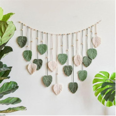 VIONNPPT Didelis Boho Macrame lapai sienos kabo, elegantiškas austi medvilniniai gobelenai, bohemiškas gobelenas miegamajame, gyvenamasis kambarys, vaikų kambarys, dekoravimo dovana (žalia)