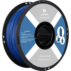 QIDI TECH PLA Rapido 1,75 mm, 3D spausdintuvo PLA gija, tinkama greitam spausdinimui, PLA 1,75 gija daugumai FDM 3D spausdintuvų, 1 kg ritė, mėlyna