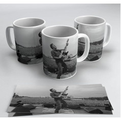 naujienų U2 Bruce Springsteen Concertos puodelis - puodelis Muzikos grupė dovanų | Talpa 350 ml (Bruce Guitar White Black)