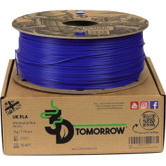 3DTomorrow UK PLA gija Ultramarino mėlyna 1,75 mm 1 kg 100% perdirbamo kartono ritė Ekologiška 3D spausdintuvo gija, pagaminta Jungtinėje Karalystėje