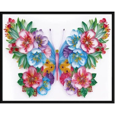CRAFTiDA Quilling-Papier-Quilling-Kits für Erwachsene, filigranes Papier-Set mit Papier-Quilling-Werkzeugen und EVA-Musterbrett, handgefertigt, 40 x 50 cm (Schmetterling)