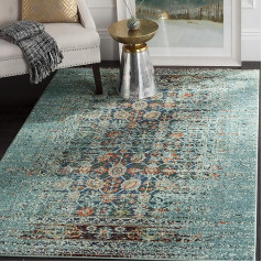 SAFAVIEH Boho Chic Teppich für Wohnzimmer, Esszimmer, Schlafzimmer - Monaco Collection, Kurzer Flor, Blau und Multi, 122 X 170 cm