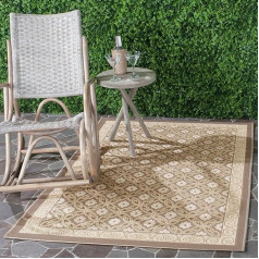 SAFAVIEH Vidaus ir lauko šiuolaikinis kilimas - Courtyard Collection Short Pile Beige and Beige 122 x 170 cm