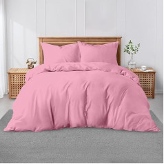GC GAVENO CAVAILIA Plain Dyed Polycotton Single Duvet Cover Set Super minkšta kvėpuojanti patalynė ir skalbiniai skalbiami antklodžių užvalkalai Rose
