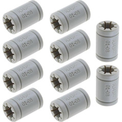 10 vnt. RJ4JP-01-08 pakaitalas 3D spausdintuvui su linijiniu guoliu, LM8UU, 8 mm, vidinis velenas 15 mm, išorinis skersmuo 24 mm, ilgis