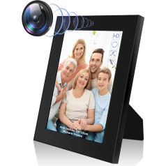 Nisanmoon Picture Frame Camera HD 1080P Mažas fotoaparatas Foto rėmas Mini kamera Palaiko judesio aptikimą ir įrašymą kilpa, skirta namų ir biuro apsaugai Apsaugos kameros/apdaila