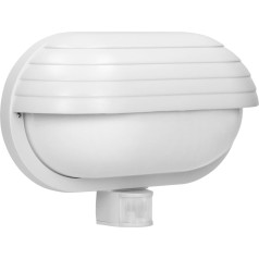 MUSAM, sodo šviestuvas su 180st judesio jutikliu, 1x60W, E27, IP44, su sklende, plastikinis, baltas
