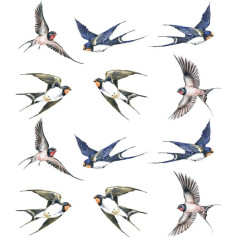 Beavorty Anti-collision Window Stickers, Hanging 12 Pieces Swallow Self Adhesive Deterrent Sticker for Window Decals for Scratches