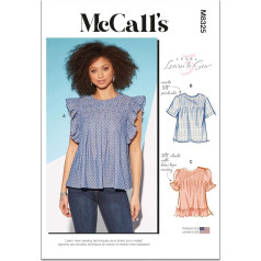 McCall's Siuvimo modelis rinkinys Moterų Tops Dizaino kodas M8325 dydžiai LRG-XLG-XXL