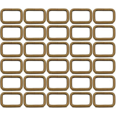 BIKICOCO Stačiakampio formos sagties žiedas metalinis nesuvirintas 2,5 x 1,5 cm vidinis dydis bronza bronza, 30 vnt.