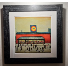 Greetingles Lowry stiliaus įrėmintas atspaudas, kvadratinis, 31 cm, juodas uosio rėmas (Lowry, Lidl)