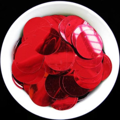 300 vnt. 0,98 colio dydžio didelių apvalių blizgučių, skirtų amatininkystei, PVC, plokšti, apvalūs, DIY, lentejuelas, blizgučiai, siuvimas, vestuvinių suknelių aksesuarai (Spalva : raudona, Dydis : 0,98in)