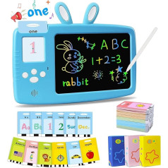 Edukaciniai žaislai dovanos 1-6 metų vaikams - kalbančios Flashcards LCD rašymo tabletė 384 Sight Words ABC Numbers, skaitymas ir rašymas Mažyliai Montessori kalbos terapija Autizmas Sensorinis žaislas - mėlyna