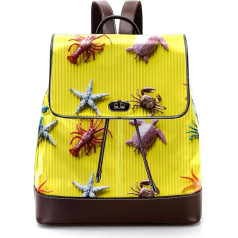 Funny Starfish Turtle Crab Ocean World Personalised School Bags Book Bags for Teenagers, Multicoloured, 27 x 12.3 x 32 cm, kuprinės kuprinės, multicoloured