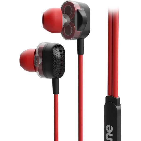 Ozone Gaming Gaming Ozone Dual FX Kopfhörer mit In-Ear-Mikrofon, 3 Arten von Größen, Anti-Kabel, Line-Controller, 3,5 mm-Klinkenstecker, Rot und Schwarz OZDUALFX Svoris: 15,8 g
