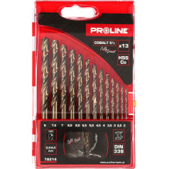 Gręžimo grąžtai metalui hssco din338 grinding.13pcs (2-8mm) linija