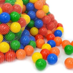 LittleTom 300 spalvingi kamuoliukai kamuoliukų duobei 7 cm kūdikių kamuoliukai plastikiniai kamuoliukai kūdikių žaidimo kamuoliukai