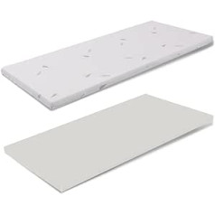 Ailime Aloe Vera čiužinys – Memory Foam čiužinio užvalkalas, vienvietis 90 x 190 x 3 cm nuimamas užvalkalas – baltas