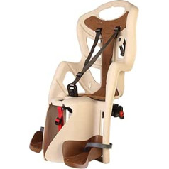 BELLELLI Unisex Adult Beige b Pepe - Galinė dviračio sėdynė - Vaikams iki 22 kg, nuo 3 iki 8 metų - Tvirtinama prie Pannier Rack Brown, vieno dydžio
