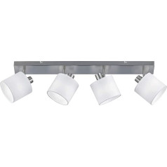 Realybė Leuchten Tommy R80334001 Spotlight Bar Matt Nickel Fabric Shade White